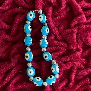 Blue Evil Eye Beaded Necklace